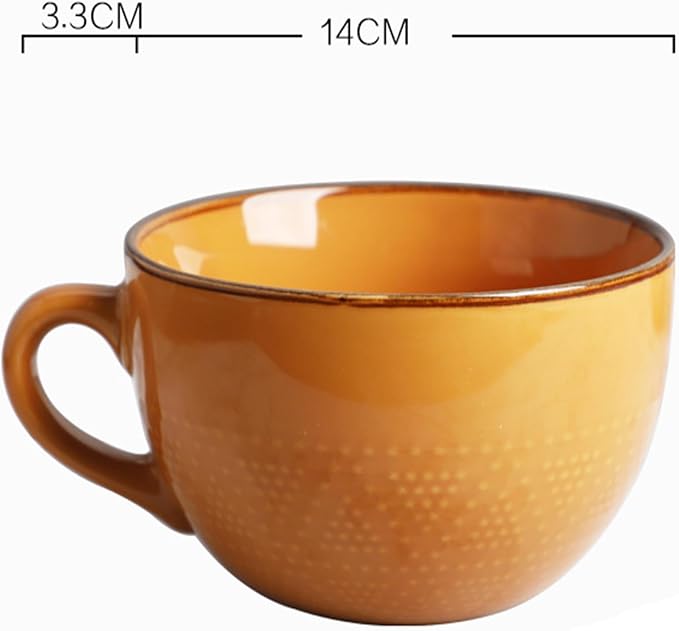 Disoza Soup Mug with Handles 24 Ounce Large Coffee Cup Ceramic Jumbo Mugs Bowl Porcelain Coffee Tea Cup XXL Cereal Bowls Soups Ramen Salad Bowl Coffee Cappuccino Cups Large Soup Bowl - Image 3