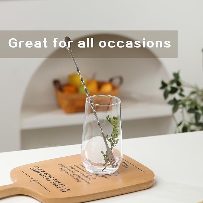 Wlasss Drinking Glasses Set of 6, 16.4 oz Crystal Water Glasses,Tall Glass Cups,Highball Glass for Cocktail,Juice,Mojito,Iced Tea,Kitchen and Bar Glassware,Gifts for Christmas - Image 6