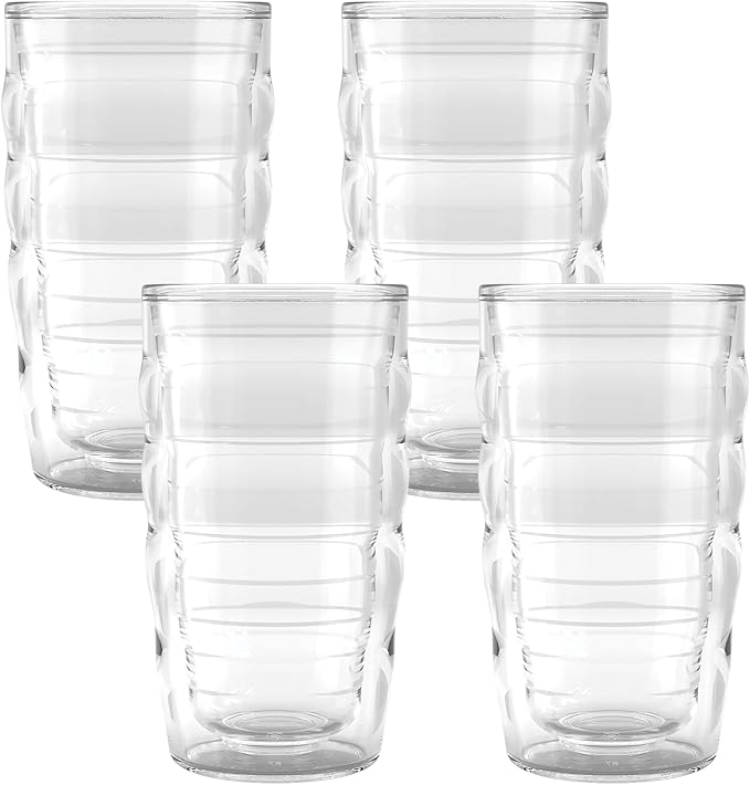 Tervis Clear & Colorful Tabletop 10oz Made in USA Double Walled Insulated Tumbler Travel Cup Keeps Drinks Cold & Hot, 10oz - 4pk, Clear by TervisTumblerCompany