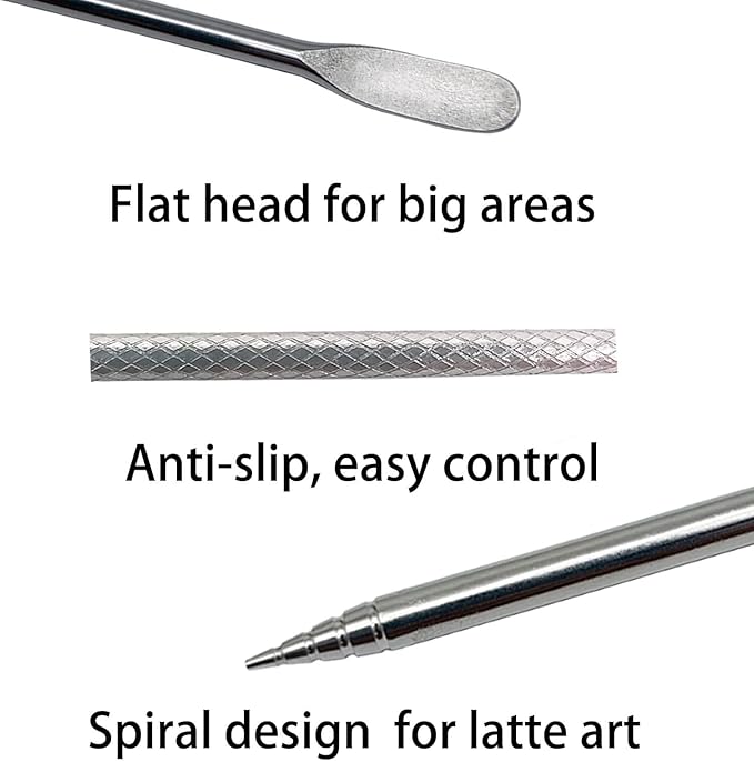 Stainless-steel Coffee Latte Art Pen - Spice Pen Cappuccino Espresso Machine Accessory Fancy Stitch Barista Tool, 4 Piece