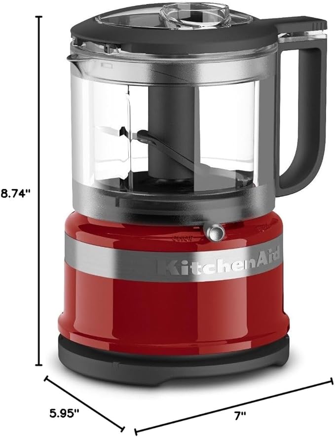 KitchenAid 3.5 Cup Food Chopper, KFC3516ER, Empire Red | Dishwasher-safe Work Bowl, Stainless Steel Multi-Purpose Blade, 2 Speeds Plus Pulse, Easy Cord Wrap - Image 5