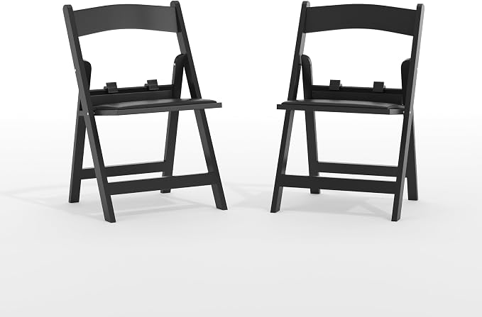 Flash Furniture Hercules Kids Resin Folding Chair, Black, 2-Pack | Black Vinyl Padded Seat by FlashFurniture