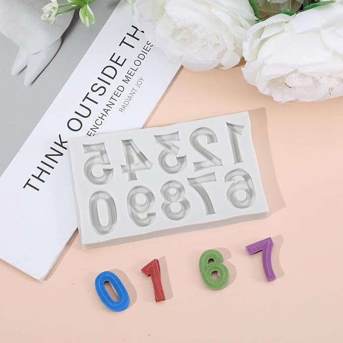 2PCS Silicone Letter Molds Number Molds for Chocolate 26 Capital Letters and 0-9 Numbers Birthday Party Anniversary Valentine's Day Cake Decoration Cupcake Candy Sugar Craft Mousse Cookie