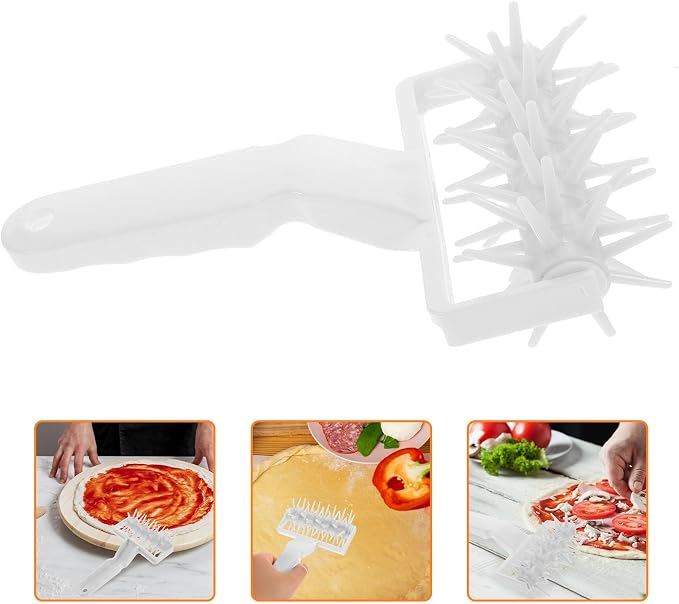 Amosfun Pizza Dough Hole Puncher Rolling Pin with Ergonomic Handle for Bread and Baked Goods, Sturdy Plastic Multifunctional Baking Tool, Time-saving Kitchen Accessory for Pizza Making - Image 7