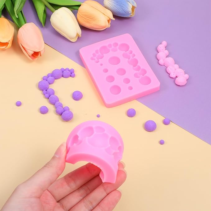2 PCS Silicone Sphere Molds, Semi Sphere Bubble Ball Cake Mold, Silicone Cake Pop Molds, Hemispherical Mold for Chocolate, Candy, Desserts, Resin, Soap, Clay Crafts