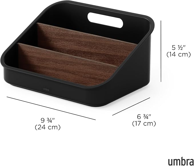 Umbra Bellwood Packet Organizer, Plastic and Wood, Walnut/Black - Image 3