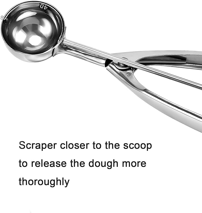 Large Cookie Scoop, 4 Tbsp / 60 MZ / 2 OZ, Size #16 Cookie Dough Scoop, Muffin Scoop for Baking