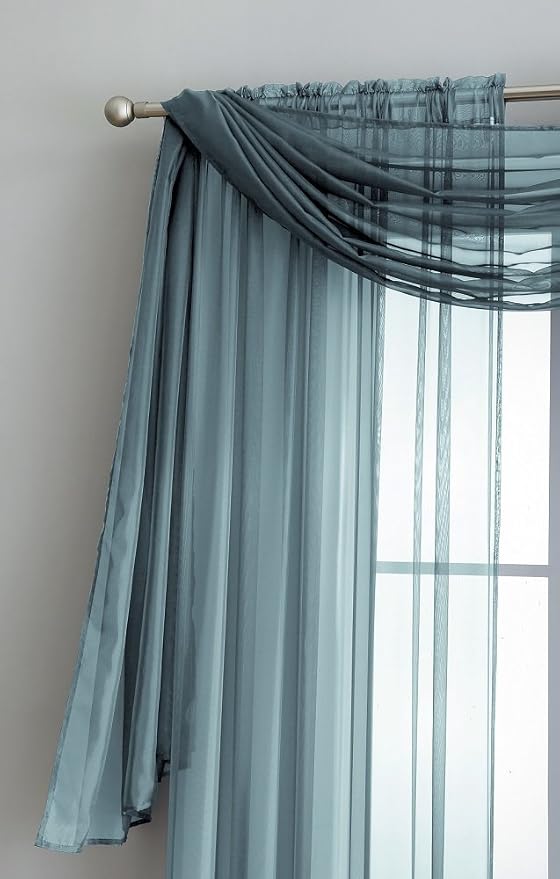 Warm Home Designs 55 x 144 Dusty Blue Sheer Window Scarf. AM D Blue 144" | Sheer Window Scarves Valances are Great As Wedding Arch Draping Fabric, Bed Canopy Or for Decorative Project. - Image 7