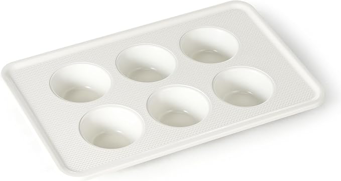Nonstick Ceramic Muffin Pan, 6 Cup Muffin tin for Baking, Non-toxic Cupcake Pan, Heavy-duty Aluminized Steel Cupcake Tray with Diamond Texture, Easy To Clean, Cream by HONGBAKE