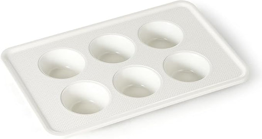 Nonstick Ceramic Muffin Pan, 6 Cup Muffin tin for Baking, Non-toxic Cupcake Pan, Heavy-duty Aluminized Steel Cupcake Tray with Diamond Texture, Easy To Clean, Cream by HONGBAKE