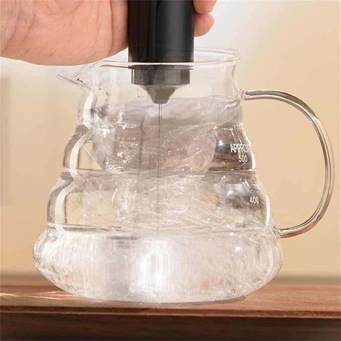 USB Rechargeable Electric for Milk Frother Handheld Coffee Foam for Maker with Stainless Steel Whisk for Lattes for Matcha Protein Shakes and Hot Chocolate, Black
