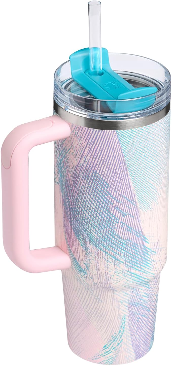 STANLEY Quencher H2.0 Flow State Tumbler, 30 oz, Sea Glass Plume | Handle and Straw | 3-Position Lid | Cup Holder Compatible for Travel | Insulated Stainless Steel Cup | BPA-Free - Image 3