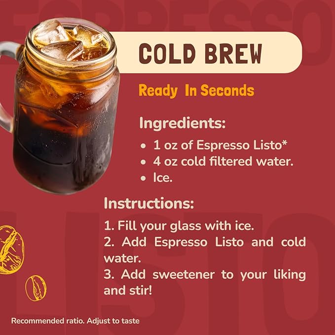 Mayorga Espresso Listo – Organic Espresso Ready-to-Drink Coffee, 24.35 fl oz Bottle, Bold Smooth Flavor, Cold Brew Style, Barista-Quality, Sustainably Sourced