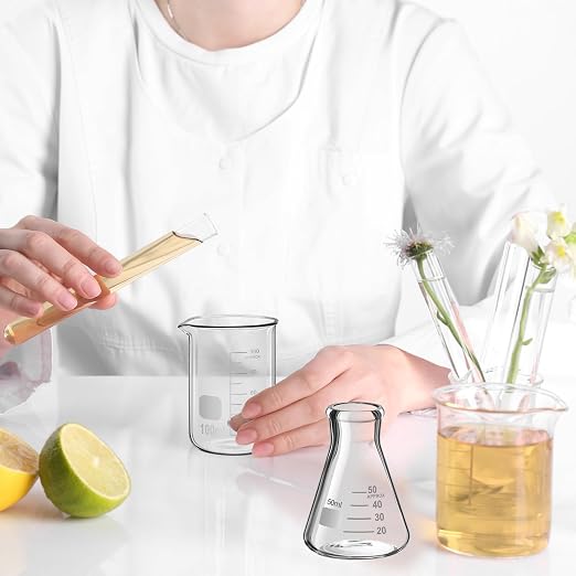 Frienda 30 Pcs 50/100/250/500/1000ml Glass Beaker Set, 3.3 Borosilicate Low Form Griffin Lab Glassware Include Graduated Cylinder, Beaker, Dropper, Stirring Rod, Measuring Cups for Lab Chemistry - Image 5
