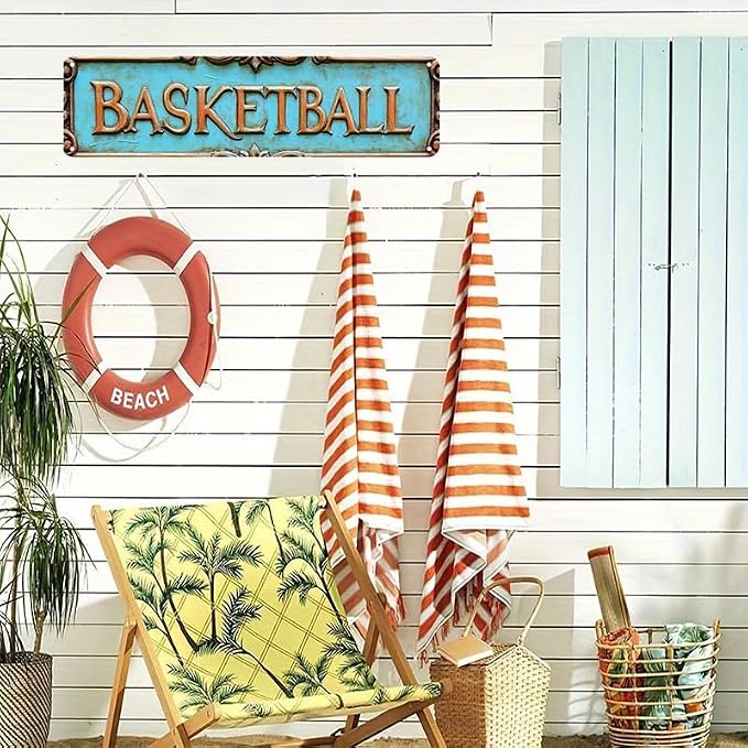 Metal Wall Decor "BASKETBALL" Funny Man Cave Decor Accessories for Home, Bar, Bathroom, Bedroom Unique Retro Tin Signs for Outdoor 4 X 16 inches - Image 2