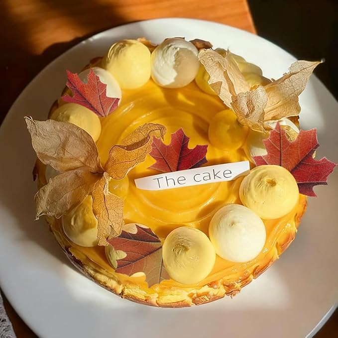 50 Edible Maple Leaf Cake Toppers Autumn Leaf Cupcake Decorations for Christmas, Birthday, and New Year Party Decorations - Image 7
