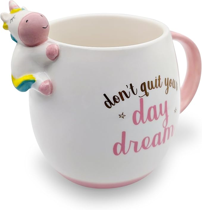 Decodyne Funny Unicorn Coffee Mug 14 Ounce, Gag Gifts for Adults, White Elephant Gifts, Cute Stuff For Women and Teen Girls, Coworker Office Gift, Cool Stuff - Image 2