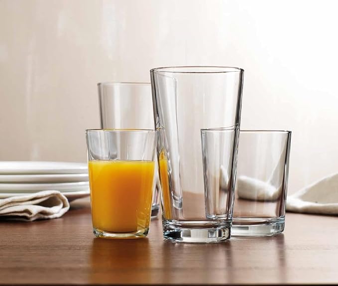 Glaver's Drinking Glasses, 24 Pc. Glass Cups, Includes 8 Highball Glasses 17 oz., 8 Rocks Glasses, 13 oz., 8 Juice Glasses, 4.5 oz., Whisky, Juice, Water, Beer, Cocktails, Dishwasher Safe. - Image 8