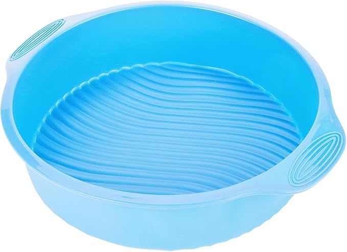 Silicone Cake Mold Round Shape Baking Pan for Oven and Microwave Food Grade Silicone Material in Green Pink Gray Blue 9 Inch Size (Blue) - Image 2