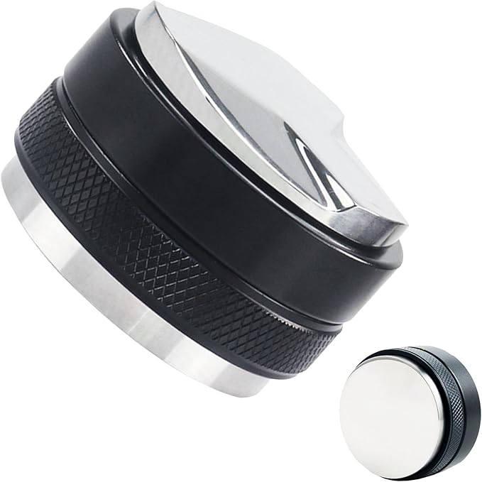 58mm Espresso Distributor and Tamper – Dual Head Coffee Leveler with Adjustable Depth, Professional Stainless Steel Tamper Tool