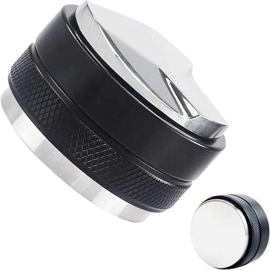 53.3mm Coffee Distributor and Tamper – Dual Head Espresso Leveler, Adjustable Depth Hand Tamper for 54mm Portafilter