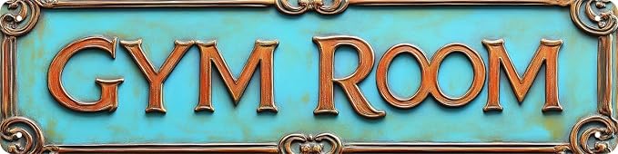 Kexle Vintage Metal Wall Decor Sign 'GYM ROOM' - 4 x 16 inches, Tin, Retro Style, Bar Sign, Funny Man Cave Decor by Unknown
