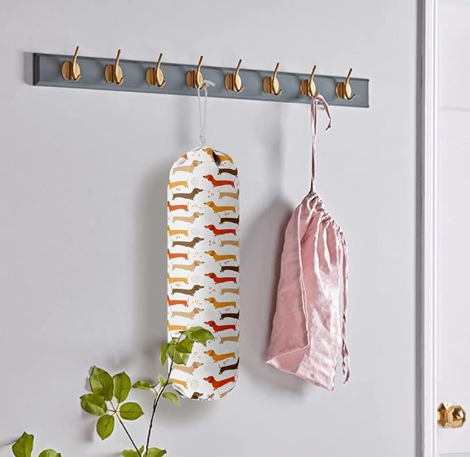 Dog Pattern Grocery Bags Holder Organizer - Wall Mount Plastic Bags Storage Container Dispensers, Perfect Gifts for Dog Lovers - Image 5
