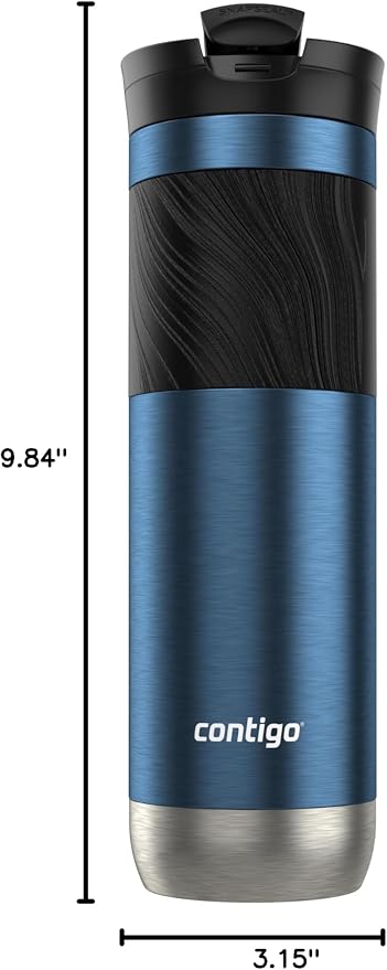 Contigo Byron 2.0 Stainless Steel Travel mug with Snapseal Lid and Grip, 24oz, Blueberry, BPA Free and Leak Proof - Image 5