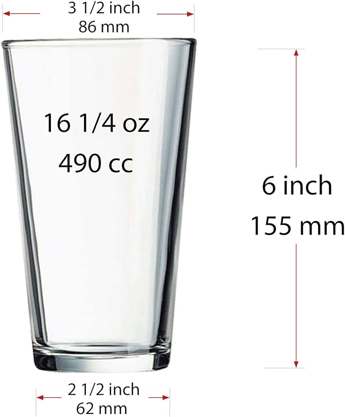 Drinking Glasses Set of 12-16 oz Glass Cups - Pint & Beer Glasses - Dishwasher Safe Water Glasses - Highball Tumblers - Image 4