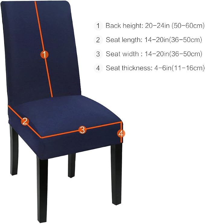 Fuloon Dining Chair Slipcover, Stretch Parson Chair Protector for Home | Solid Deep Blue, Set of 6, Super Fit, Stretch, Removable, Washable, Suits for Hotel, Dining Room, Ceremony, Banquet Party - Image 3