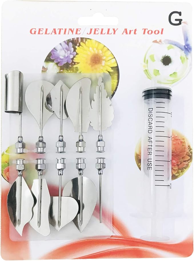 Woohome Art Cake Tools, 3D Gelatin Jelly Tools Includes 40 PCS Gelatin Tools and Making Pudding Pastry Nozzles for Cake Decoration, Jelly Cake making, (Style: GHIJ)