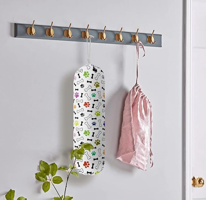 Dog Pattern Grocery Bags Holder & Organizer - Wall Mount Plastic Bags Storage Dispensers - Perfect For Shopping, Kitchen, Home & Gifts - Image 5