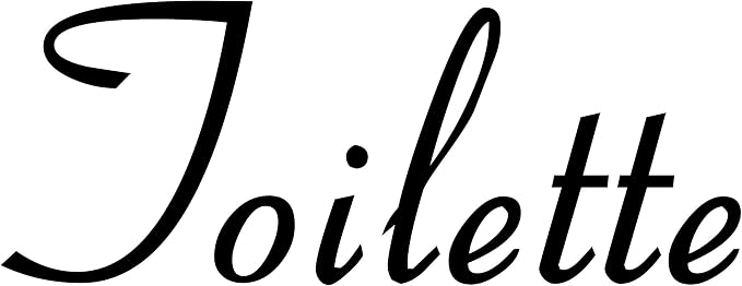 Toilette 8w x 3h Label | Home Organization Door | Die Cut Vinyl Decal | Black Retro Font (Sticker Only) by MinglewoodTrading