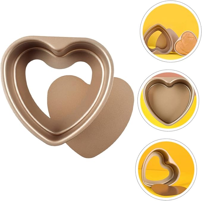 Zerodeko Heart-shaped Baking Mold Non-stick Baking Pan with Removable Bottom for Cakes Tray for Kitchen Use - Image 5