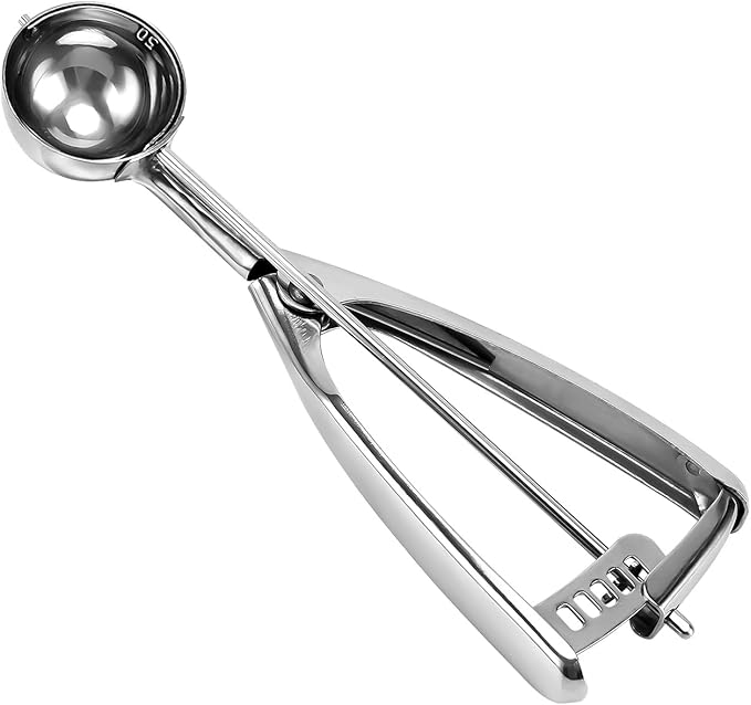 Small Cookie Scoop, 1.5 Tbsp/ 0.8 OZ Cookie Dough Scoop, 1.6 inch/ 4 CM Ball, 18/8 Stainless Steel Small Ice Cream Scoop, Secondary Polishing
