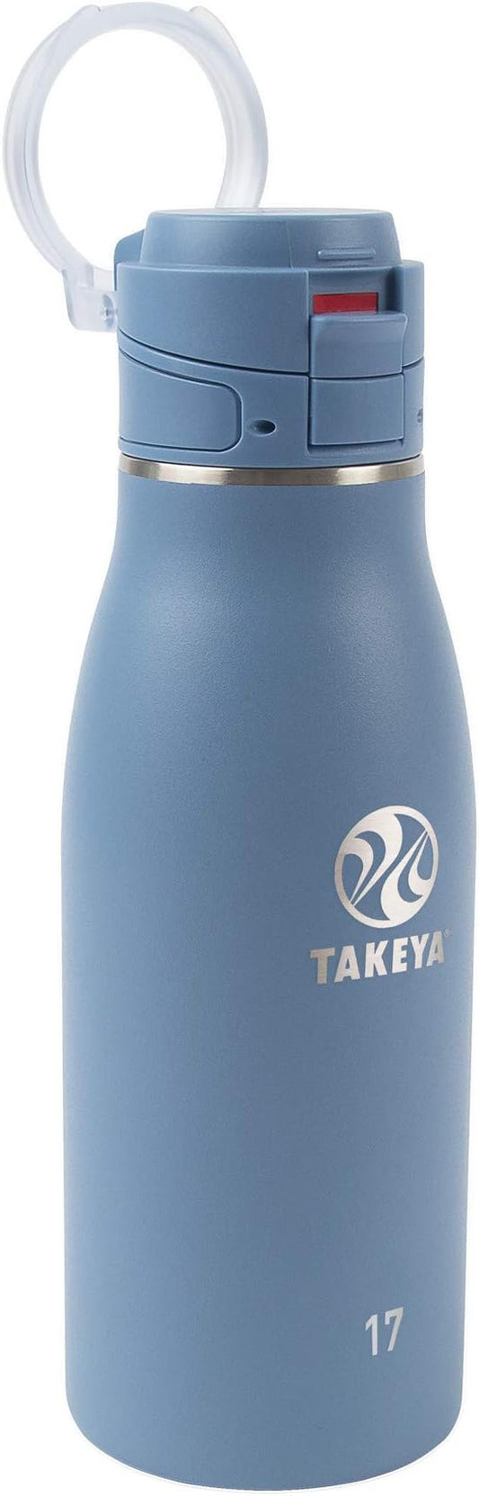 Takeya Traveler Stainless Steel Travel Coffee Mug with Flip-Lock Lid (17 oz, Bluestone)- Leakproof Insulated Mug for Coffee & Tea by Takeya