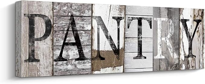 Pinetree Art Pantry Sign Kitchen Decor Canvas Prints Decorative Signs (With Solid Wood Inner Frame) (Pantry, 6 x 17 inch) by PinetreeArt