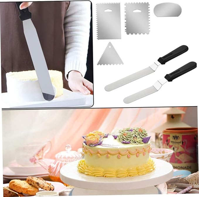10pcs Stainless Steel Cake Spatula Set with Icing Smoother and Butter Scraper Flexible Pastry Tools for Baking Corrosion Resistant Easy to Clean DIY Cake Decorating Supplies