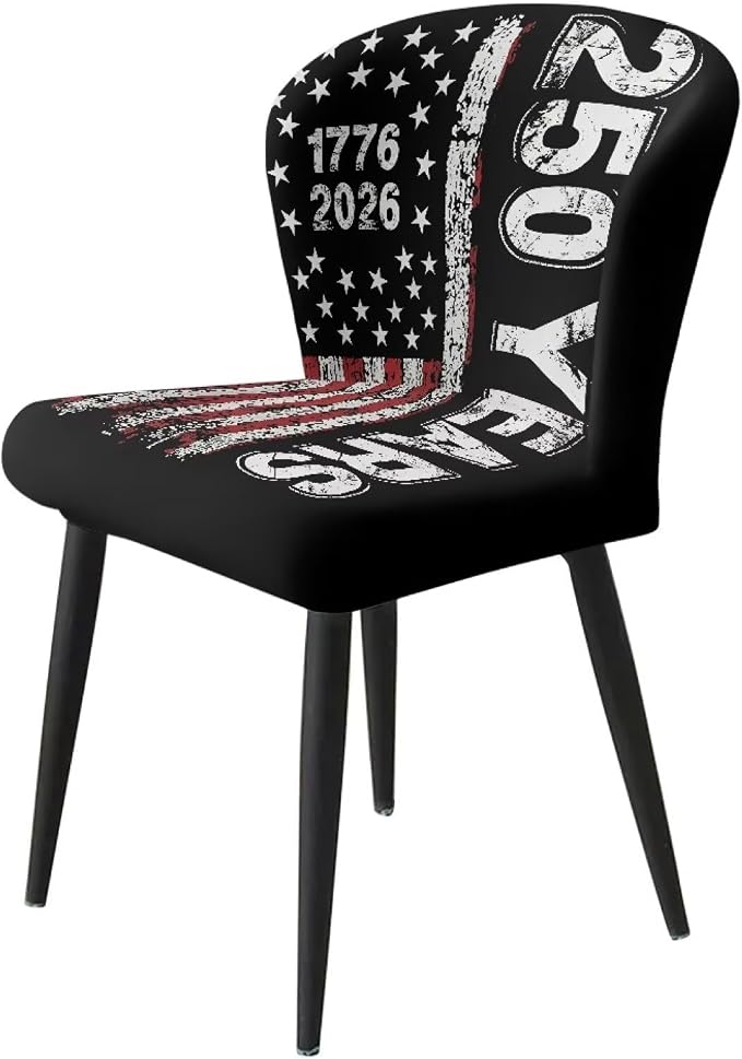 American Flag Bar Stool Covers 250th Anniversary Patriotic Elastic Stretchable High Mid Low Stool Chair Cover for Party Kitchen Club Machine Washable - Image 3