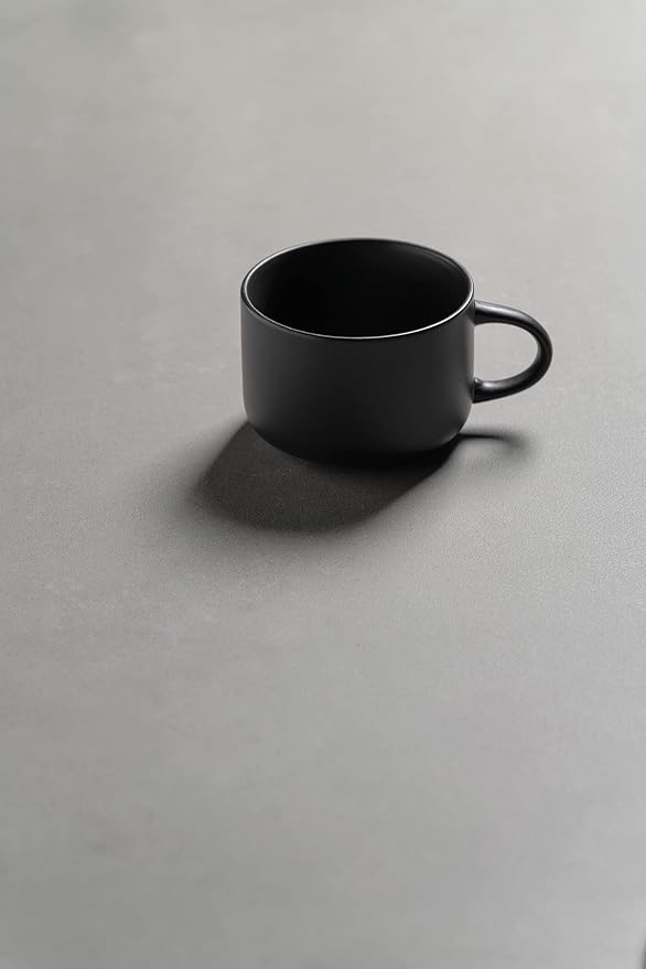 10 Strawberry Street Wazee Matte 4.75"/22 oz Oversized Mug, Set of 6, Black - Image 5