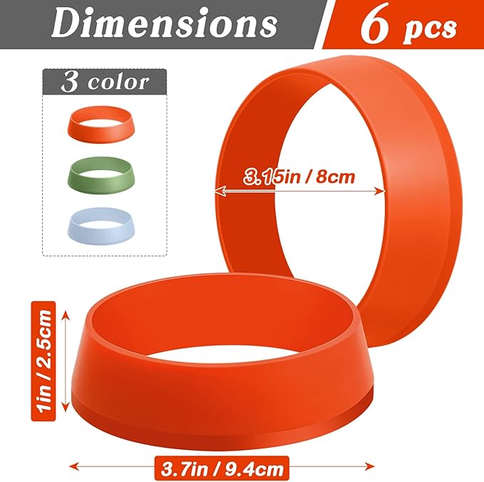 KOLUTI 6 Pack 3.15 Inch Nonstick Silicone English Muffin Rings, Durable Round Frying Egg Patty Omelette Cooker Mold, Circle Ring for Crumpet Pancake Pastry Cookie Baking, BPA Free and 3 Colors
