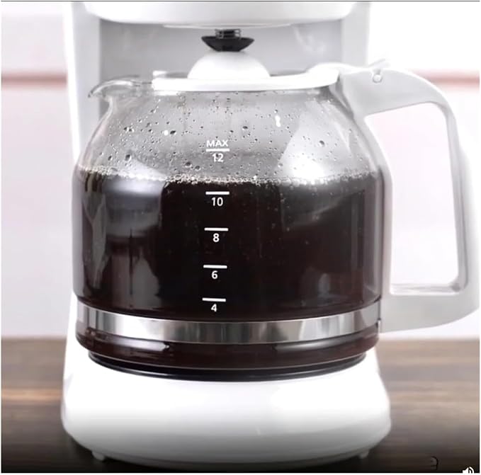 Coffee Makers, 12-Cup Coffee Machines with Reusable Filter | Removable Filter Basket, Keep Hot(White) - Image 4