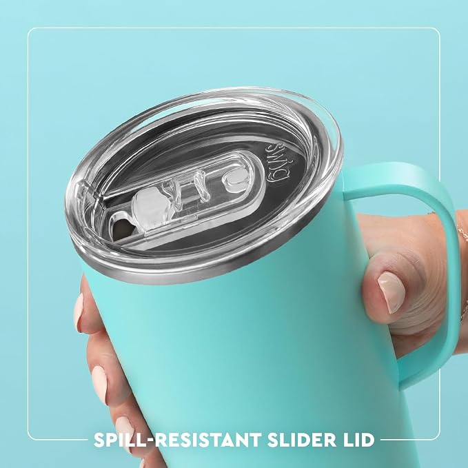 Swig Life Stainless Steel 22oz Travel Mug, Insulated Tumbler with Handle and Lid, Cup Holder Friendly, Dishwasher Safe, Caliente | Triple Insulated Stainless Steel - Handle & Lid Included - Keeps Coffee Hot or Cold - Cup Holder Friendly - Image 6