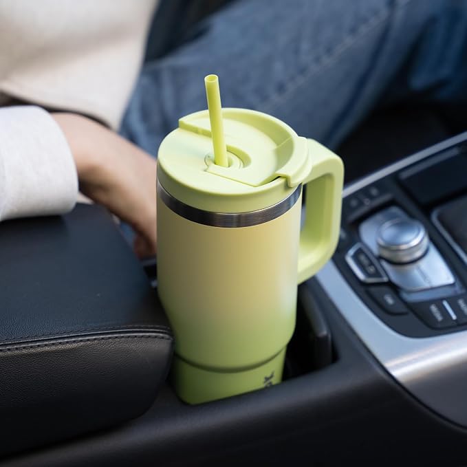 BJPKPK 30 oz Insulated Tumbler with Handle & Straw, Stainless Steel | Double Wall Vacuum Insulation, Leak Proof, BPA Free, Dishwasher Safe, Cupholder Friendly, Travel & Outdoor, Lavender Green - Image 6