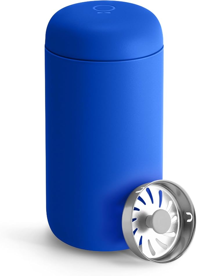 Fellow 12 oz Carter Move Travel Mug - Vacuum-Insulated Stainless Steel Travel Coffee Mug - Coffee Tumbler with Ceramic Interior and Splash Guard - Electric Cobalt by Unknown