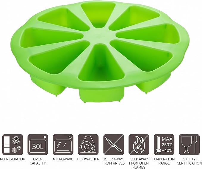 Silicone Dessert Mold Silicone Cake Mold Baking 8 Cavity Non Stick Multipurpose Baking Pan Easy Release Flexible with 8 Connected Cavities for Cakes Bread Chocolate Pizza (Green) - Image 7