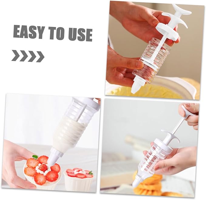 Cake Piping Kit with Replaceable Nozzles Injection Syringe for Cake and Cookie Decorating Multipattern Pastry Tips for Frosting and Cream Filling