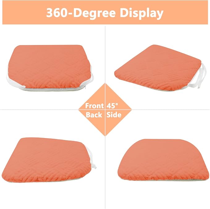 Plush Chair Cushion, Oval Chair Cushion Pad,Ultra Soft Nonslip Seat Pad,Comfortable Chair Cushion Cover,2PCS Memory Foam Chair Seat Cushion for Home Office Kitchen Dining Chairs Auburn - Image 4