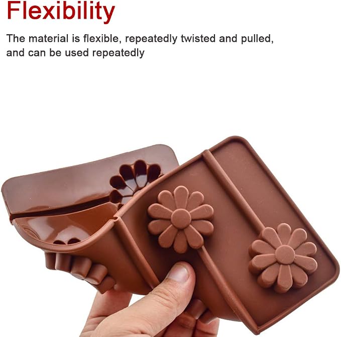 3PCS Sunflower Shape Mold 5 Holes Chocolate Cake Candy Ice Cream Tool - Image 3