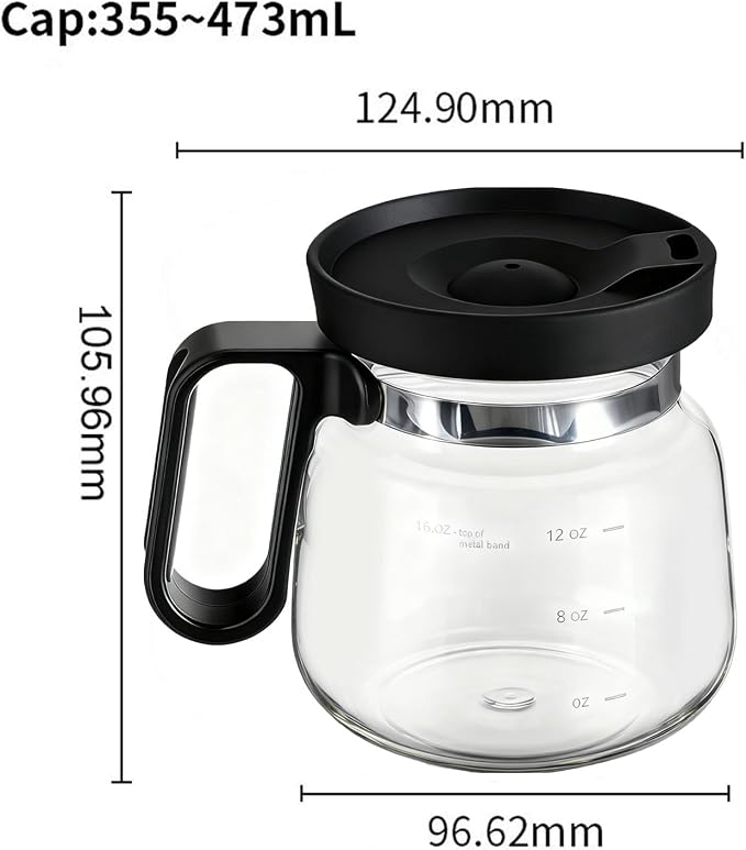 Coffee Pot Mug, 16 Oz Glass Coffee Mug - Coffee Pot Style, Portable, Mini Small Capacity Clear Cup With Handle And Spill Proof Lid, For Hot Teas, Hot Chocolate Etc. - Image 2